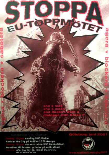 AFA "Stoppa EU-toppmötet" affisch fr. 2001