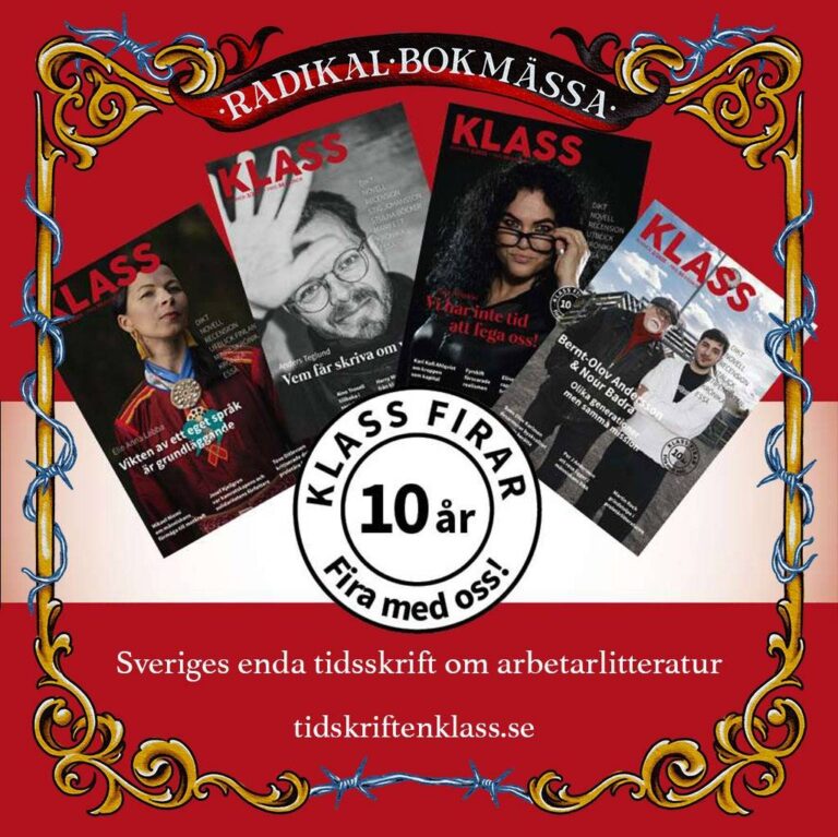 Torsdag 19:00 RADIKAL BOKMÄSSA 2025 – Tidskriften Klass firar 10 år. Fira med oss!🎈